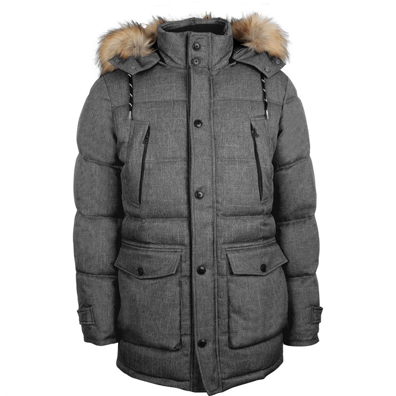 Tuffskull Veste Parka Hail homme, mélange de charbon de bois