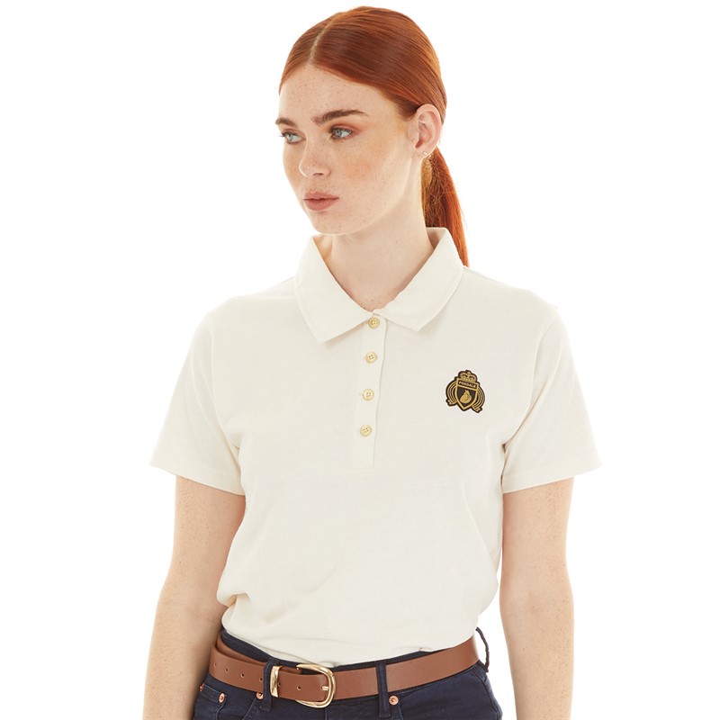 Foxdale Womens Fontaine Polo T-Shirt Ecru