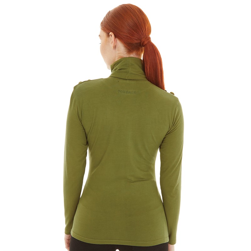 Foxdale Womens Dorset Roll Neck Top Olive