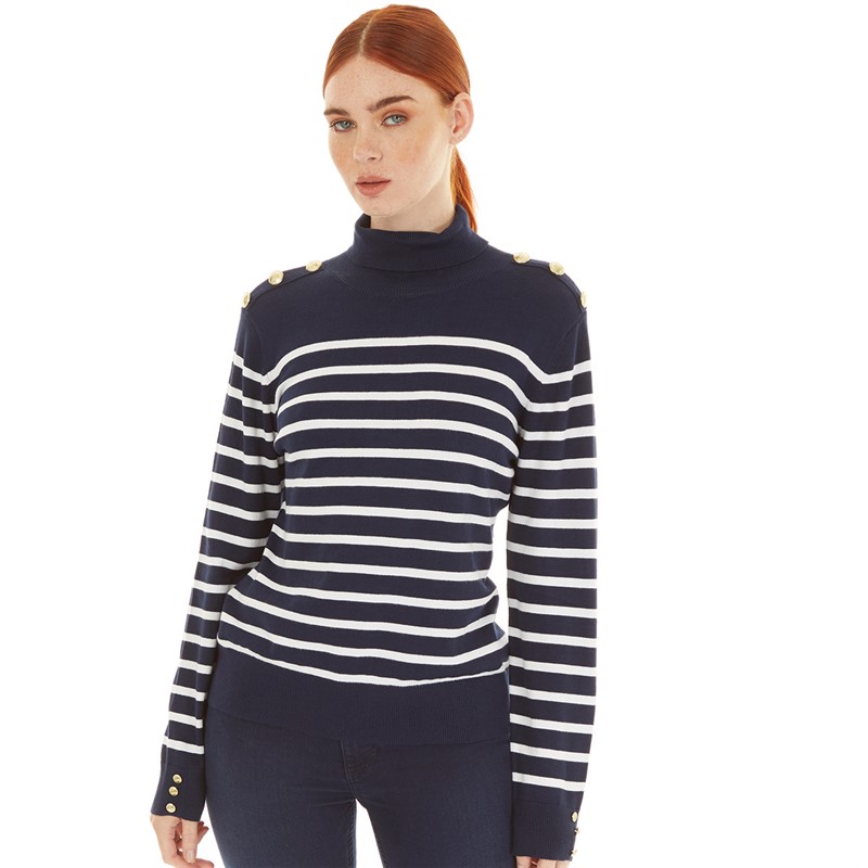 Foxdale Womens Uptown Roll Neck Knit Navy