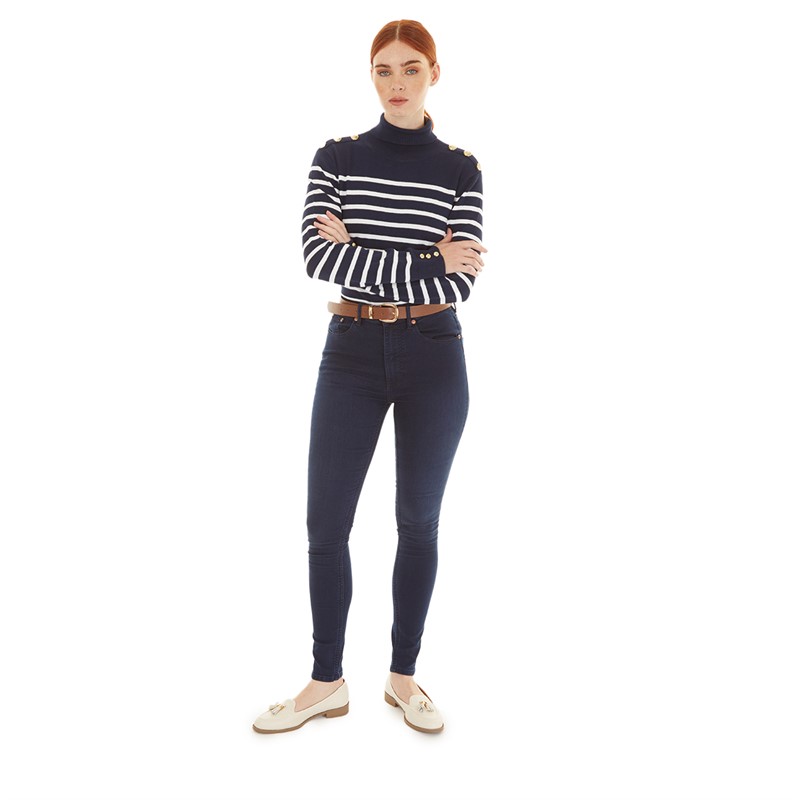 Foxdale Womens Uptown Roll Neck Knit Navy