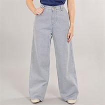Foxdale Womens Hampstead Striped Trousers White/Navy