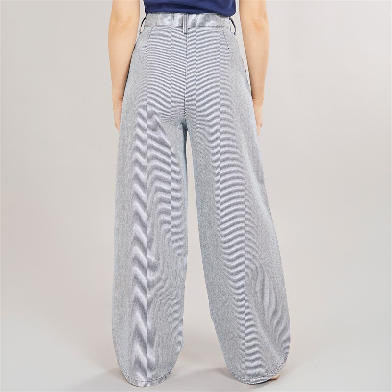 Foxdale Womens Hampstead Striped Trousers White/Navy