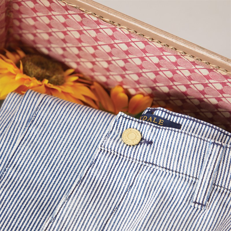 Foxdale Womens Hampstead Striped Trousers White/Navy