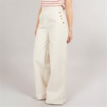 Foxdale Womens Tooting Button Trousers Ecru