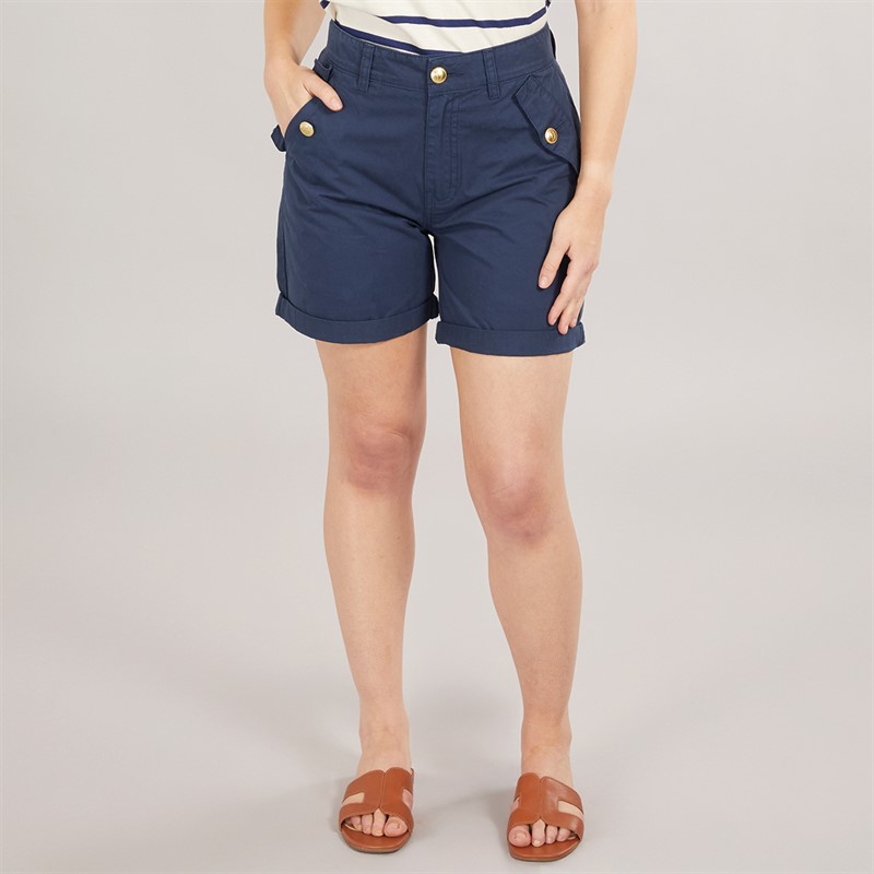 Foxdale Womens Kingston Chino Shorts Navy - Size 8
