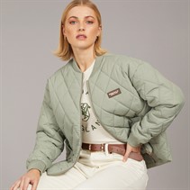 Foxdale Womens New Cross Quilted Bomber Jacket Sage