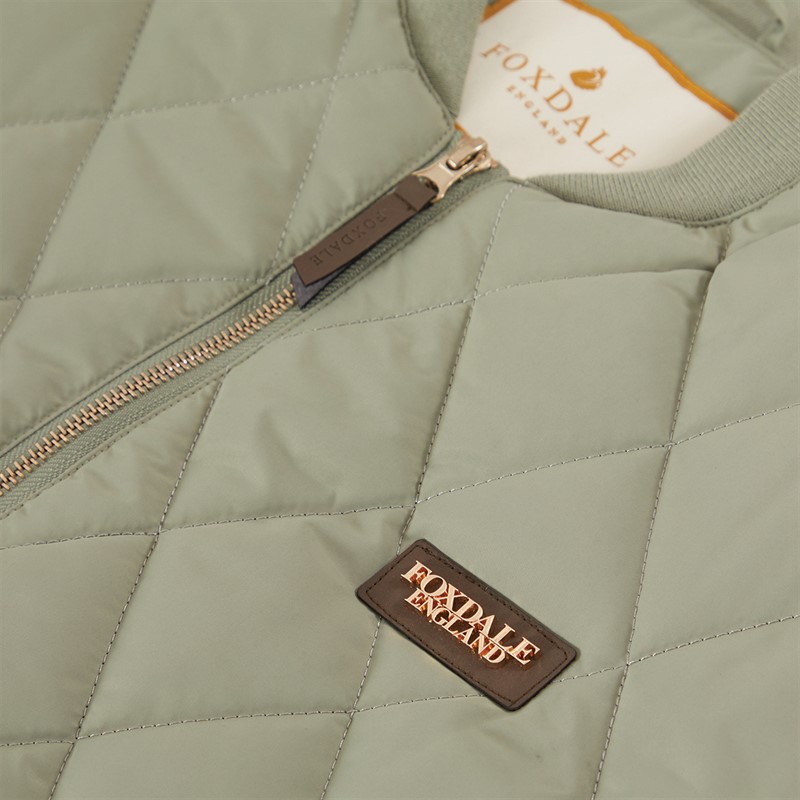 Foxdale Womens New Cross Quilted Bomber Jacket Sage