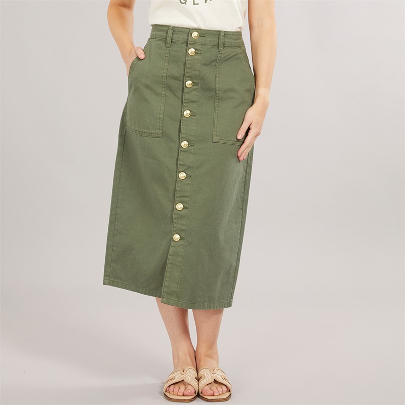 Foxdale Womens Knightsbridge Midi Skirt Olive - Size 14