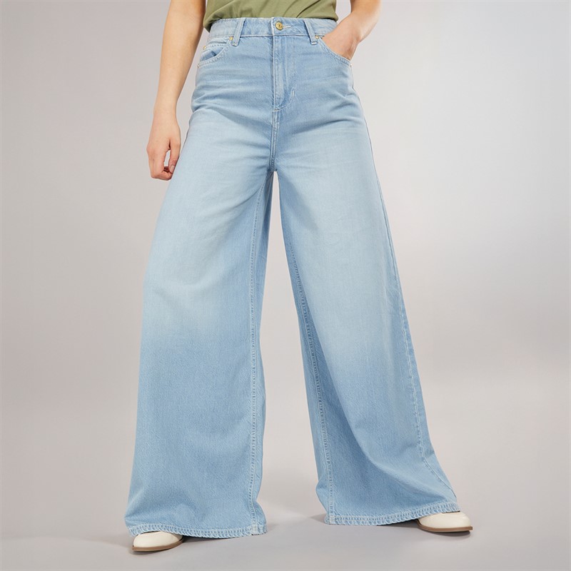 Foxdale Womens Greenwich Wide Leg Jeans Light Wash - Size 18