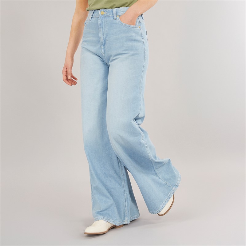Foxdale Womens Greenwich Wide Leg Jeans Light Wash