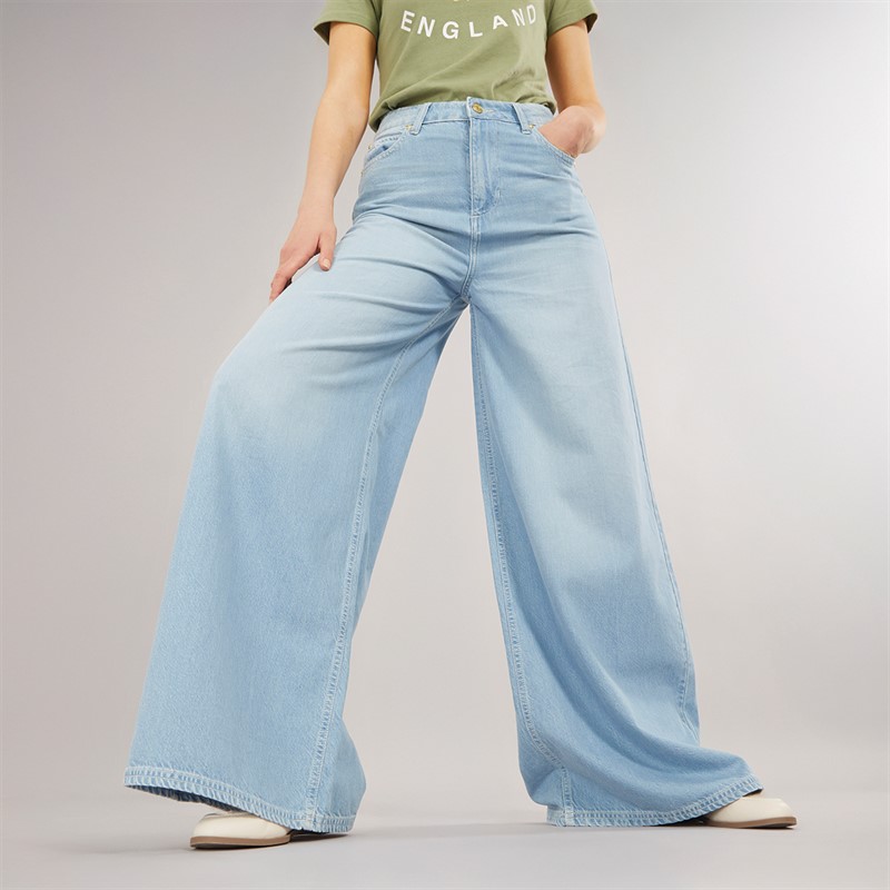 Foxdale Womens Greenwich Wide Leg Jeans Light Wash