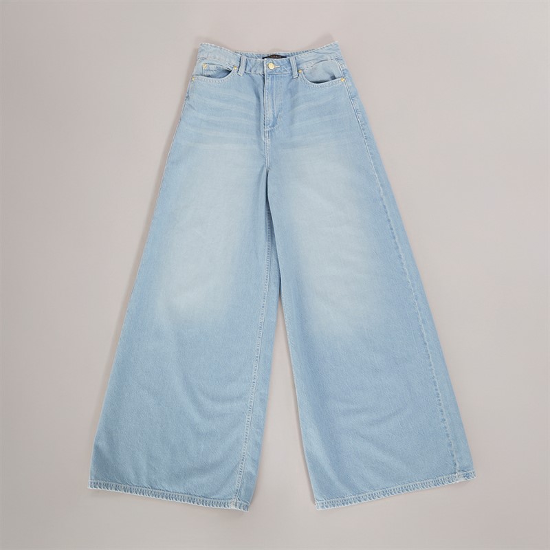 Foxdale Womens Greenwich Wide Leg Jeans Light Wash