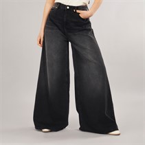 Foxdale Womens Greenwich Wide Leg Jeans Washed Black