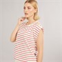 Foxdale Womens Kensington Stripe Rib T-Shirt Ecru/Red