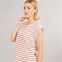 Foxdale Womens Kensington Stripe Rib T-Shirt Ecru/Red