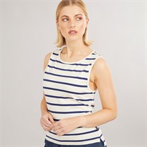 Foxdale Womens Cambridge Stripe Vest Ecru