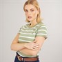 Foxdale Womens Beverly Stripe T-Shirt Sage/White