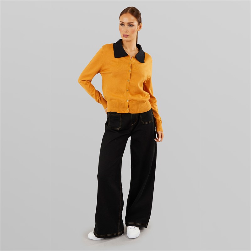 Foxdale Womens Wetherby Cardigan Mustard Yellow/Black