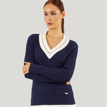 Foxdale Womens Hereford V-Neck Jumper Navy