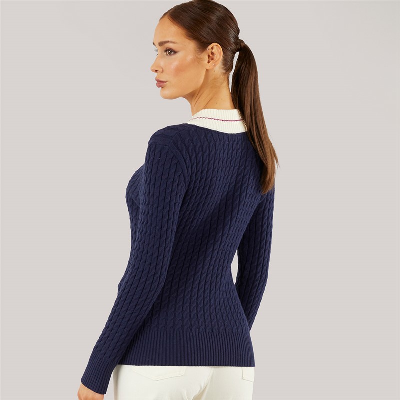 Foxdale Womens Hereford V-Neck Jumper Navy