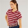 Foxdale Womens Beverley Stripe T-Shirt Burgandy/White