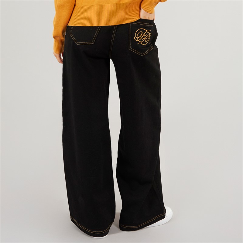 Foxdale Womens Haydock Wide Leg Jeans Dark Denim