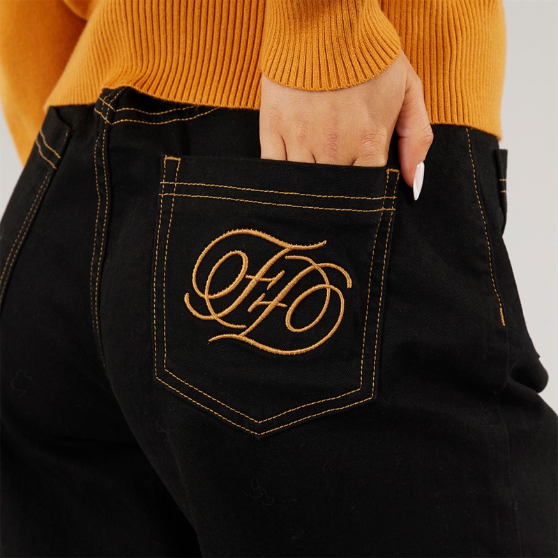 Foxdale Womens Haydock Wide Leg Jeans Dark Denim