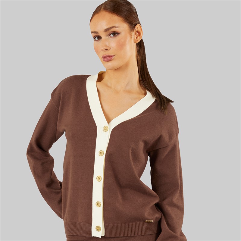 Foxdale Womens Ludlow Knitted Cardigan Taupe - Size 10