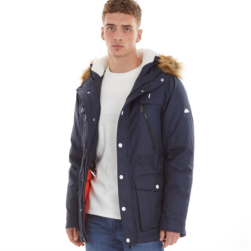 Icebound Heren Boe Parka Jas Marineblauw