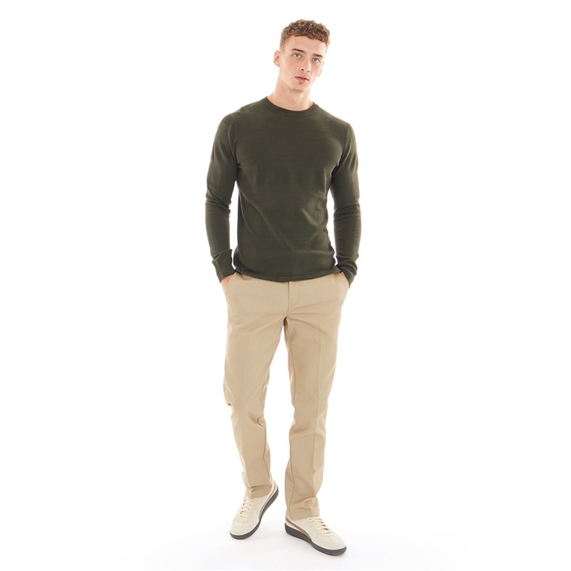 Nielsen Svane Pullover Homme Marin Col Rond Classique Armée