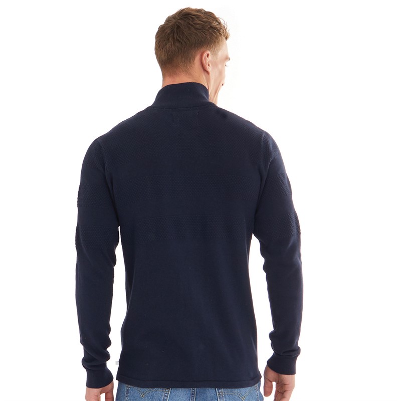 Nielsen Svane Pullover zippé classique marin Homme Bleu marine/orange