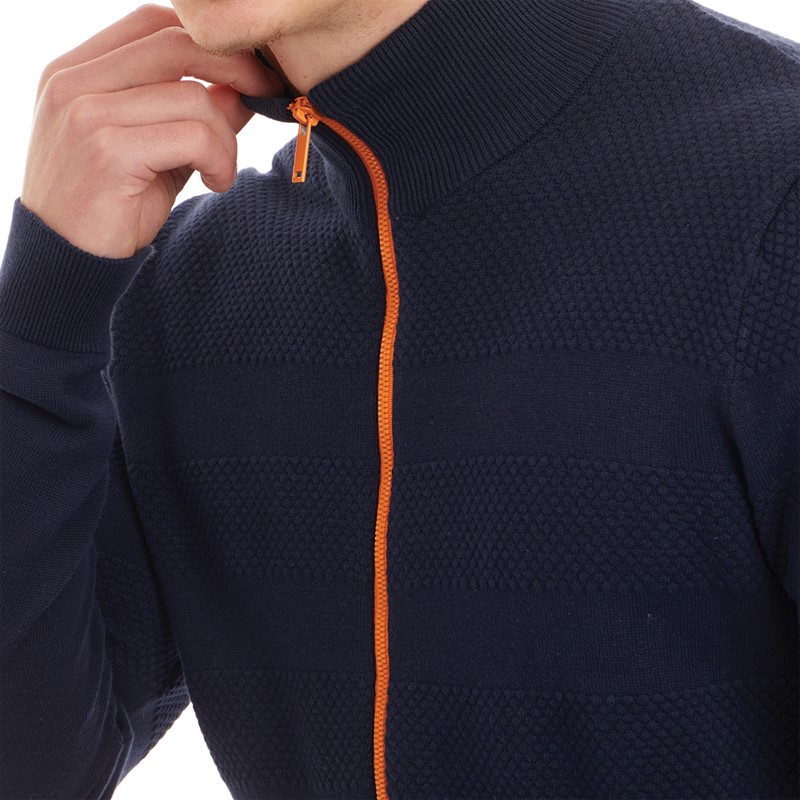 Nielsen Svane Pullover zippé classique marin Homme Bleu marine/orange