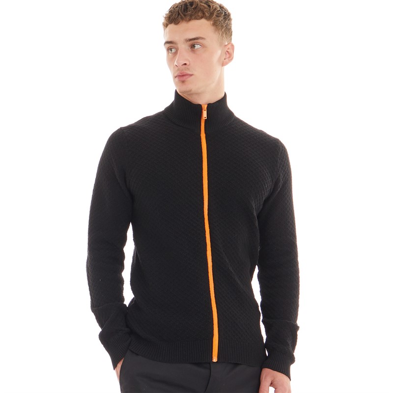 Nielsen Svane Pullover à fermeture éClair en tricot classique Harbour Homme noir