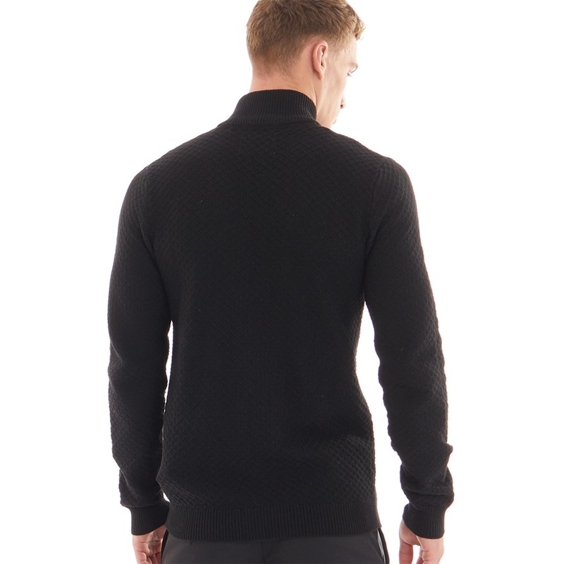 Nielsen Svane Pullover à fermeture éClair en tricot classique Harbour Homme noir