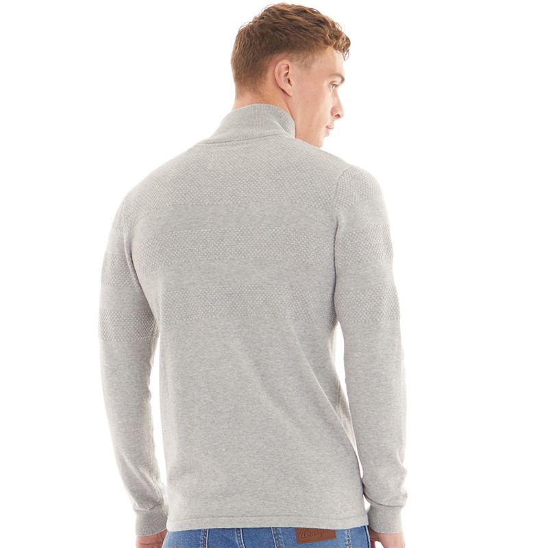 Nielsen Svane Pullover zippé en maille Marine classique Homme gris/orange