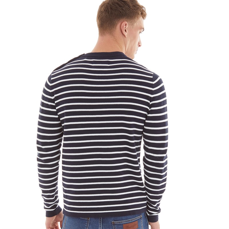 Nielsen Svane Pullover à col rond Oscar Classic homme, Bleu marine/blanc cassé