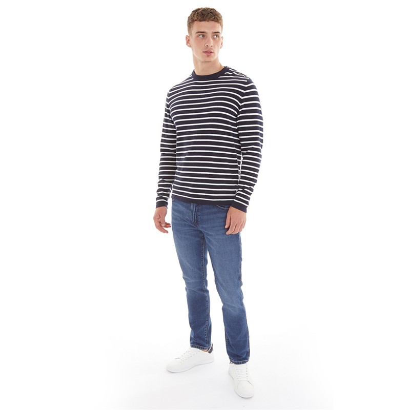 Nielsen Svane Pullover à col rond Oscar Classic homme, Bleu marine/blanc cassé