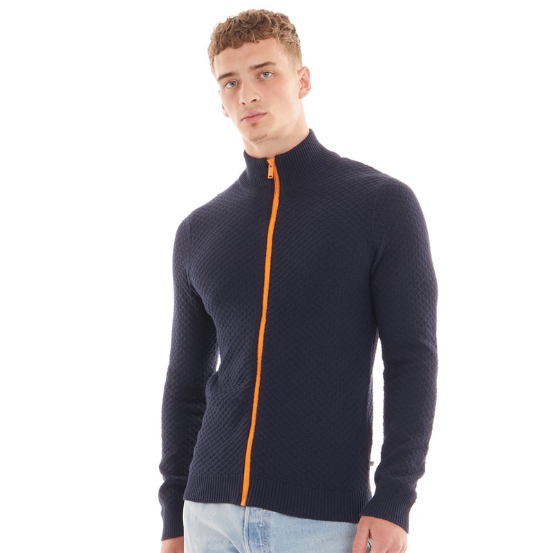 Nielsen Svane Pullover zippé en maille Harbour Classic homme, Bleu marine