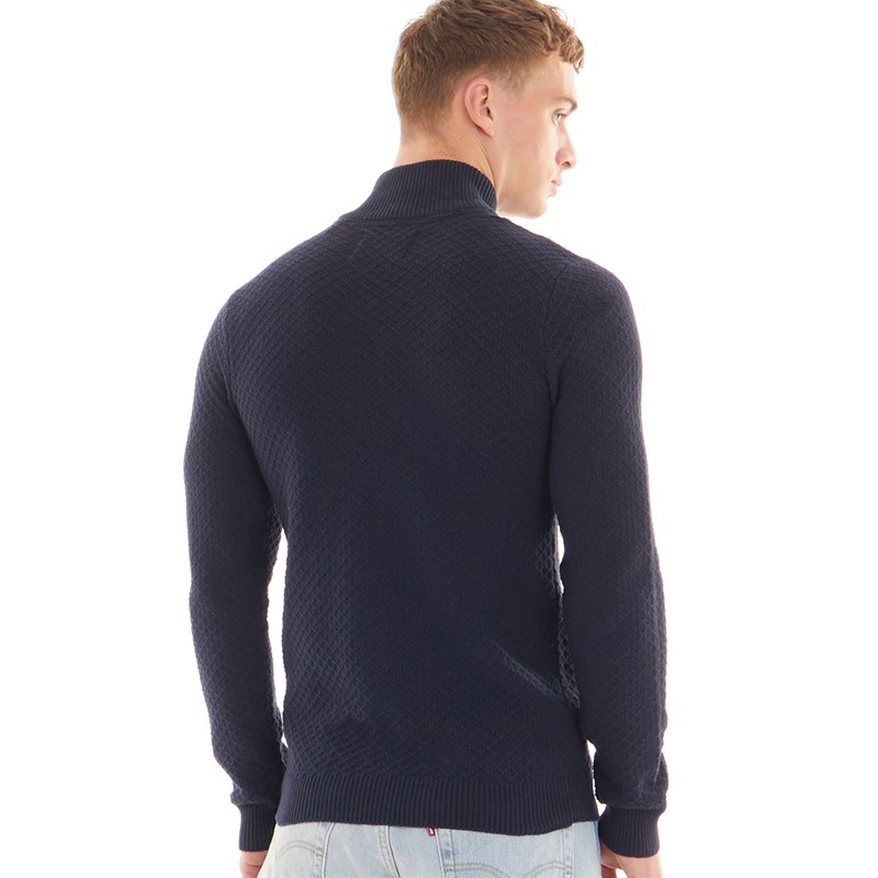 Nielsen Svane Pullover zippé en maille Harbour Classic homme, Bleu marine