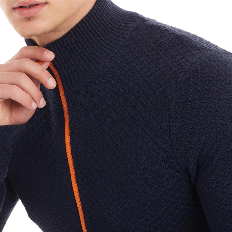 Nielsen Svane Pullover zippé en maille Harbour Classic homme, Bleu marine