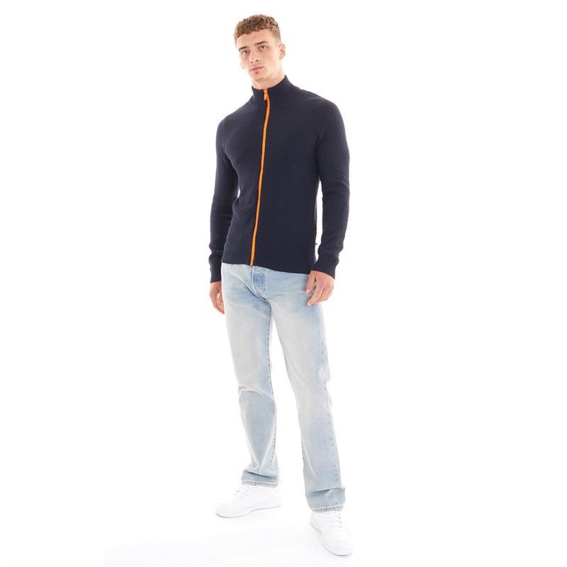 Nielsen Svane Pullover zippé en maille Harbour Classic homme, Bleu marine