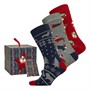 Wildfeet Mens Dogs In Christmas Hats Three Pack Socks Boxed Gift Set Assorted