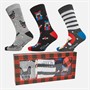 Wildfeet Mens Dog Holding Xmas Cracker Three Pack Bamboo Socks With Gift Box Assorted
