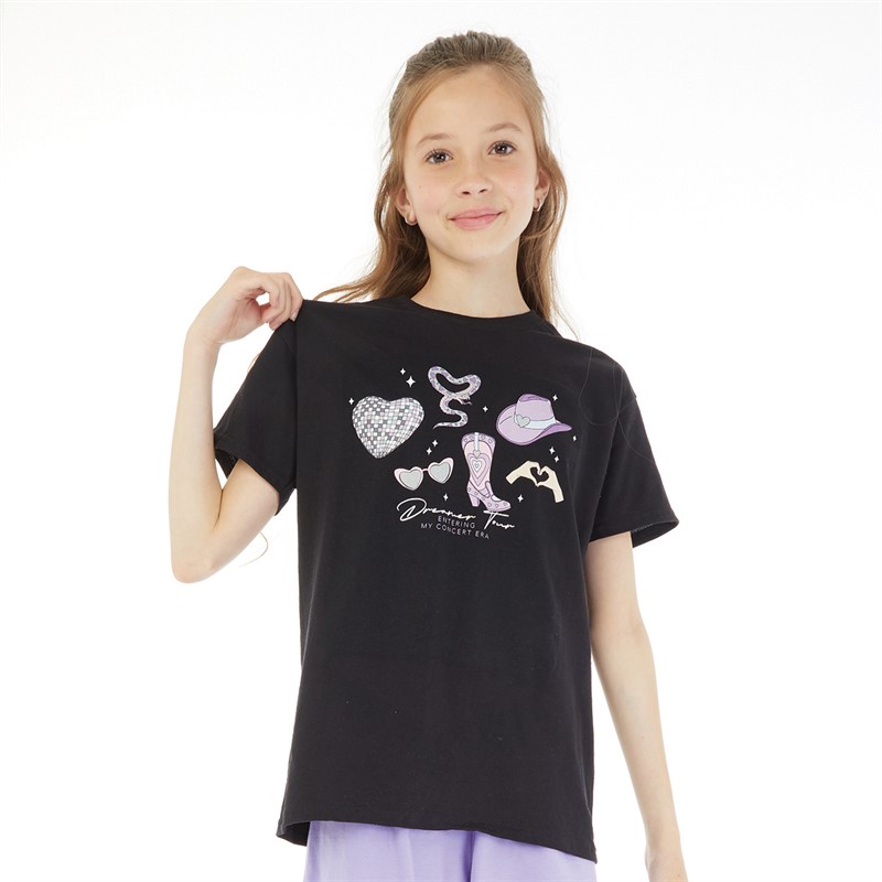 NJ Screenprints Girls T-Shirt Black