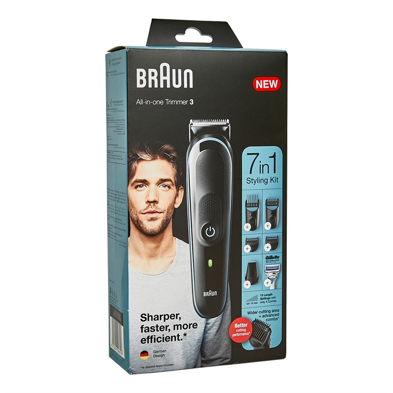 Braun Mens All-In-One Trimmer 3 With 7-In-1 Styling Set Multi