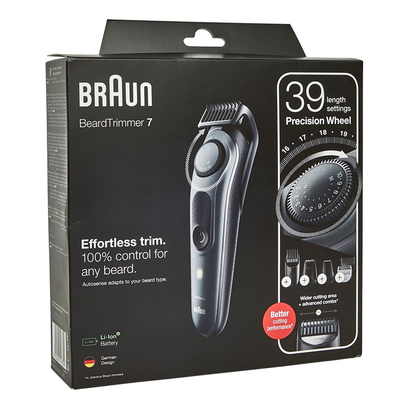 Braun Mens Beard Trimmer 7 BT7530 Precision Wheel Multi