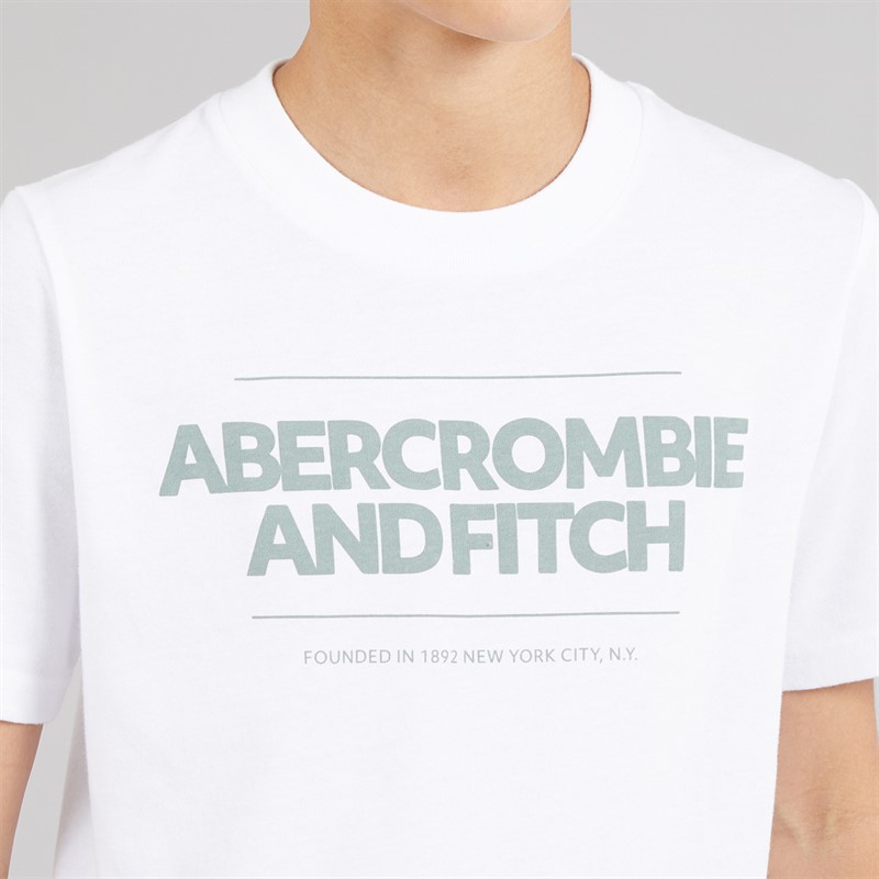 Abercrombie & Fitch Boys Cinder Block T-Shirt Bright White