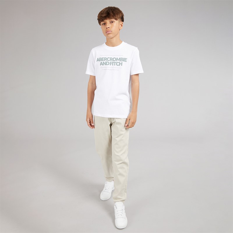 Abercrombie & Fitch Boys Cinder Block T-Shirt Bright White