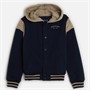 Abercrombie & Fitch Boys Essentials Hooded Bomber Jacket Navy Blazer
